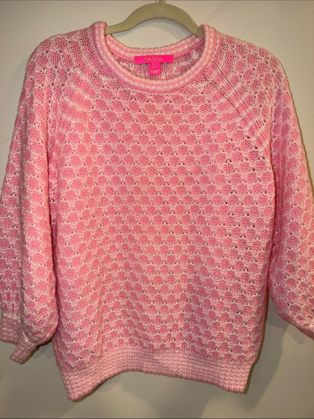 Lilly Pulitzer Pink Textured Crewneck Sweater